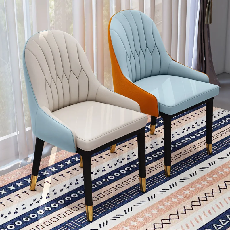 Nordic Light Luxury Dining Chair Home Leisure Chair Simple Chair Restaurant Hotel Stool European Iron Art Back Chair Wholesale light luxury post modern dining chair nordic velvet chair designer chair simple back armchair leisure chair negotiation chair