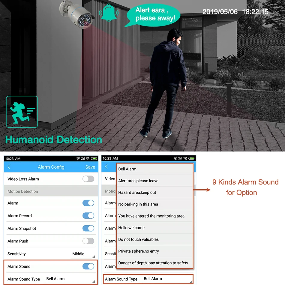 Techage H.265 2.0MP CCTV POE IP камера Двусторонняя аудио ИК наружная Водонепроницаемая 1080P P2P