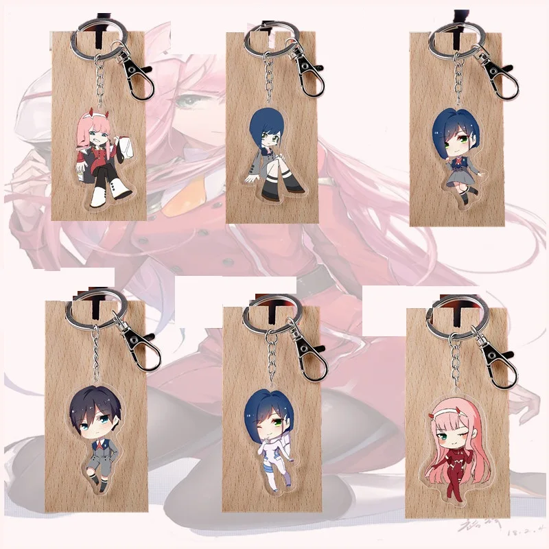 

2021 Creativity Anime Darling In The Franxx Key Chains Fashion Student Backpack Accessory Keyring Cute Child Toy Keychain