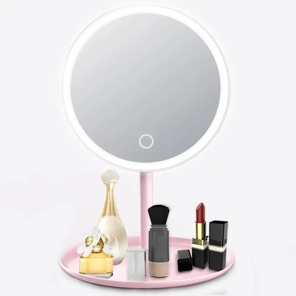 

USB Rechargeable LED Adjustable Daylight Cosmetic Makeup Mirror Desktop Lamp Smart Fill Light Beauty Dormitory Make Up Mirror