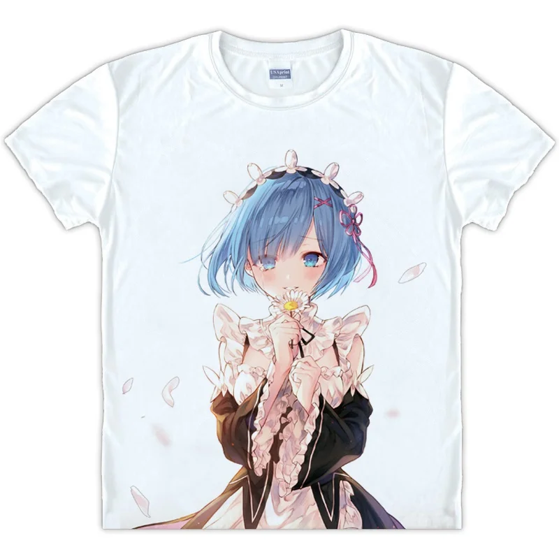 Футболка с рисунком аниме на заказ футболка коротким рукавом Re: Zero Kara Hajimeru Isekai