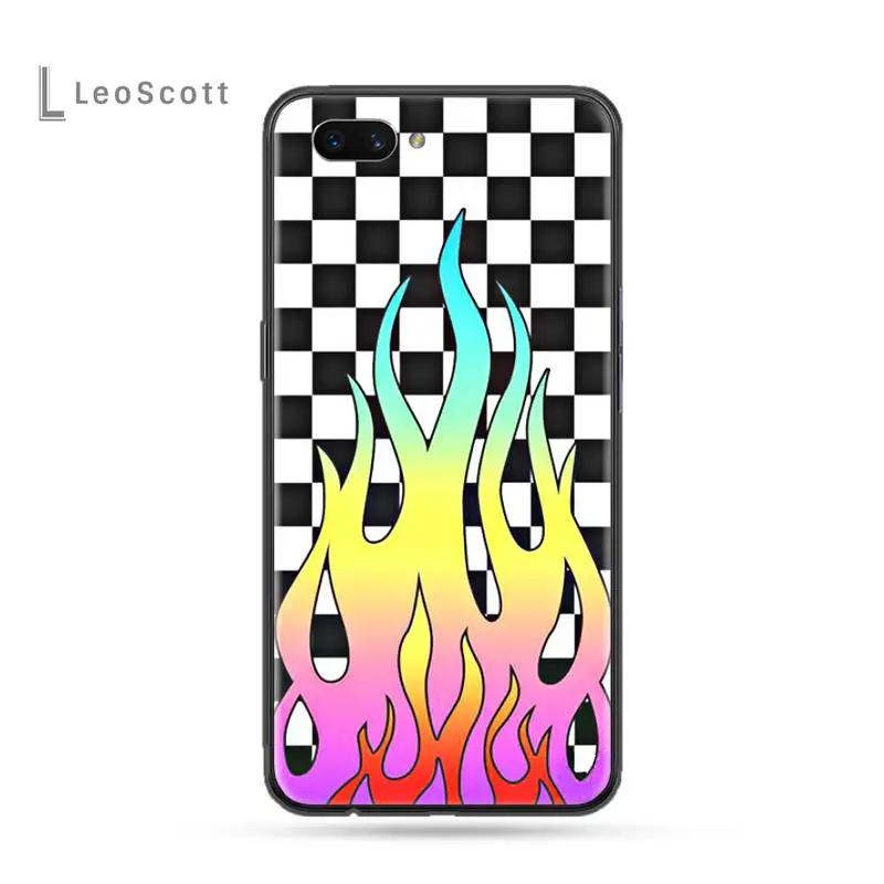 

Artistic personality Fire Flame Phone Case For OPPO F 1S 7 9 K1 A77 F3 RENO F11 A5 A9 2020 A73S R15 REALME PRO Cover Shell Funda