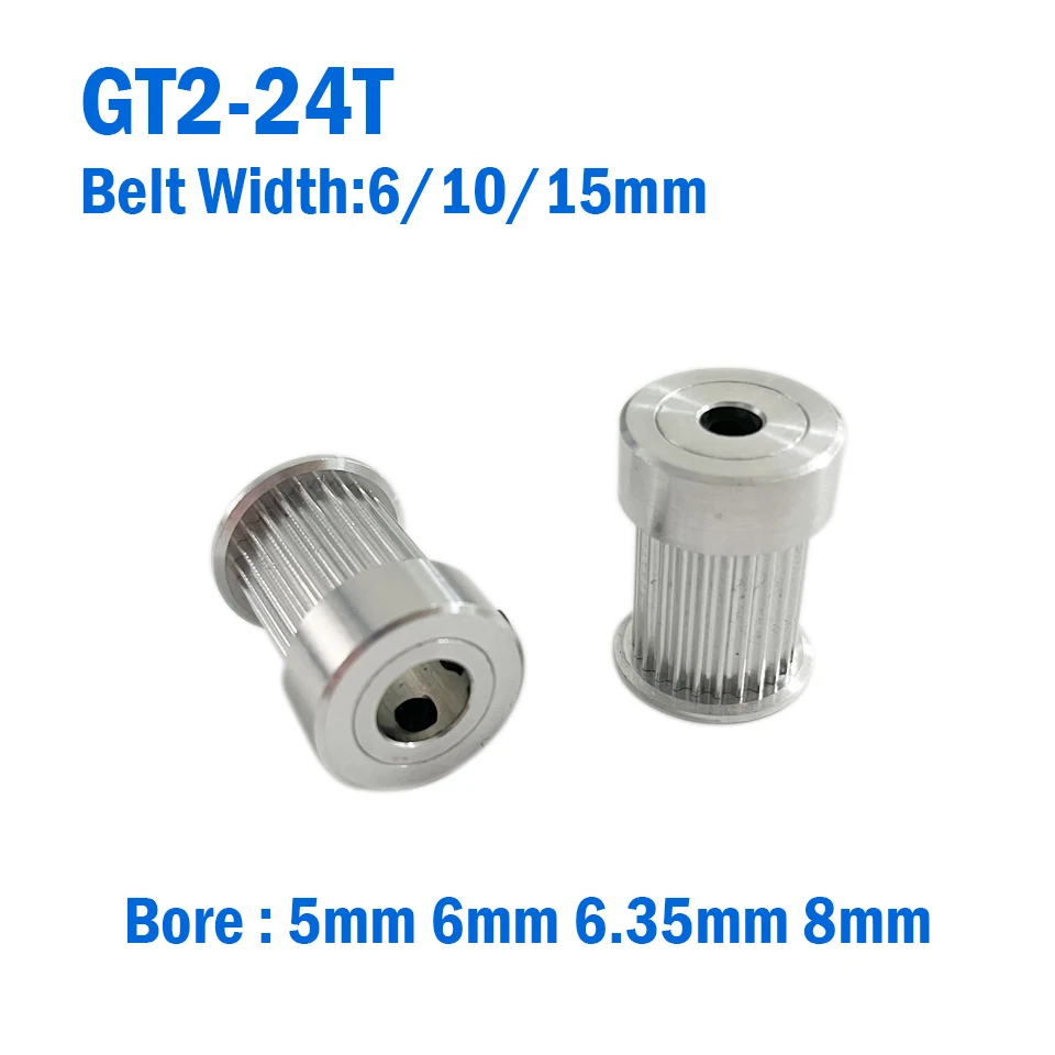 

24 teeth GT2 Timing Pulley Bore 5mm 6mm 6.35mm 8mm for belt used in linear 2GT pulley 24Teeth 24T