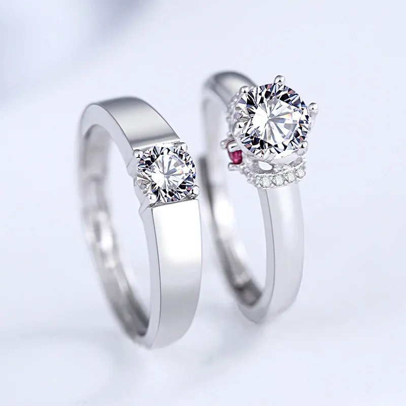 Hemiston 925 пробы Серебряные ювелирные изделия Пара кольца пара простой гравировкой