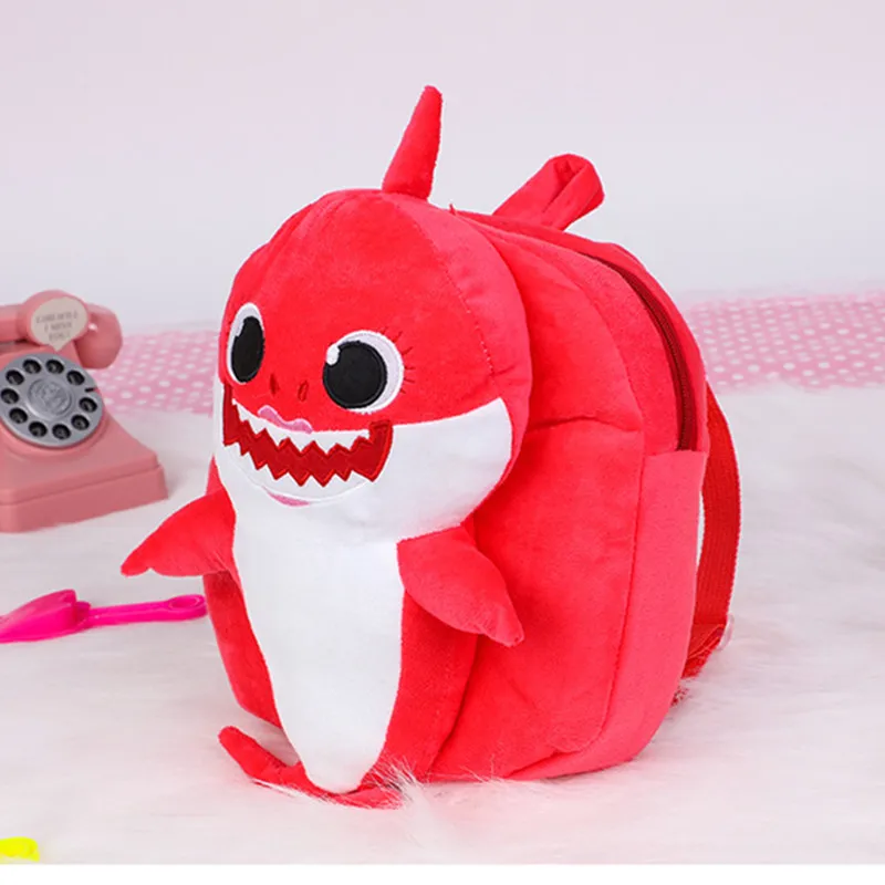 Плюшевый школьный ранец с мультипликационным рисунком акулы для детей 1 5 лет