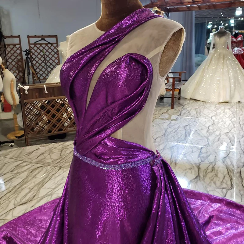 AIJINGYU Fat Size 2021 Guangzhou Train Italian Fashion New Gownes Long Purple Evening Dress