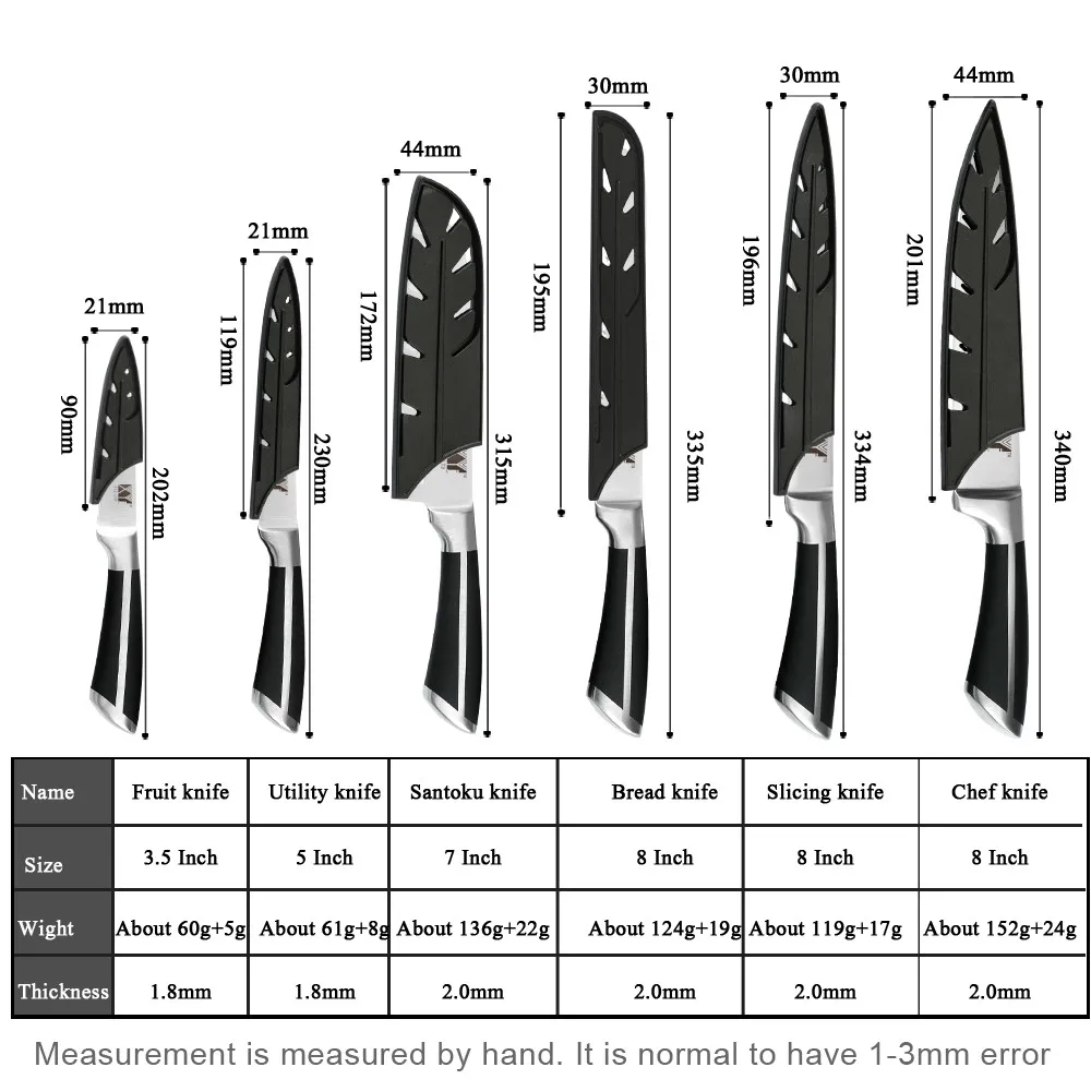 

Kitchen Knife Set 6pcs Knives Stainless Steel High Quality Japanese Style Knifes Set Cooking Cutting Kitchen Tool Set With Cover