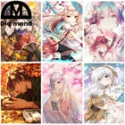 Алмазная живопись с японским аниме девочкой, Набор для вышивки крестиком из мультфильмов 5D сделай сам, мозаика, настенное искусство, наклейка для домашнего декора