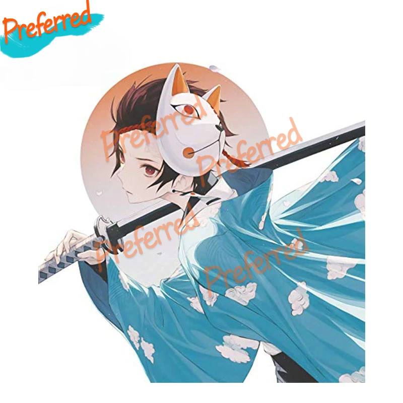 

High Quality Demon Slayer Tanjiro Peeker Decal Motocross Racing Laptop Helmet Trunk Wall Vinyl Car Sticker Die Cutting