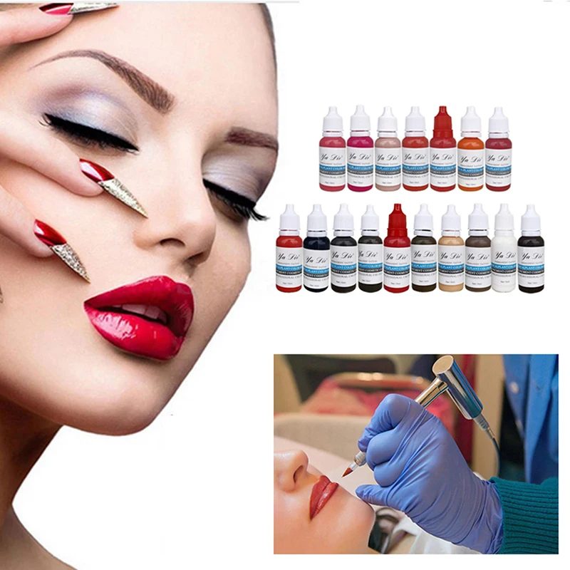 

15 Ml Permanent Tattoo Ink Pigment Makeup Paint Accesories Micro Pigment Eyebrow Lip Body Tattoo Art Beauty Tools 22 Pcs
