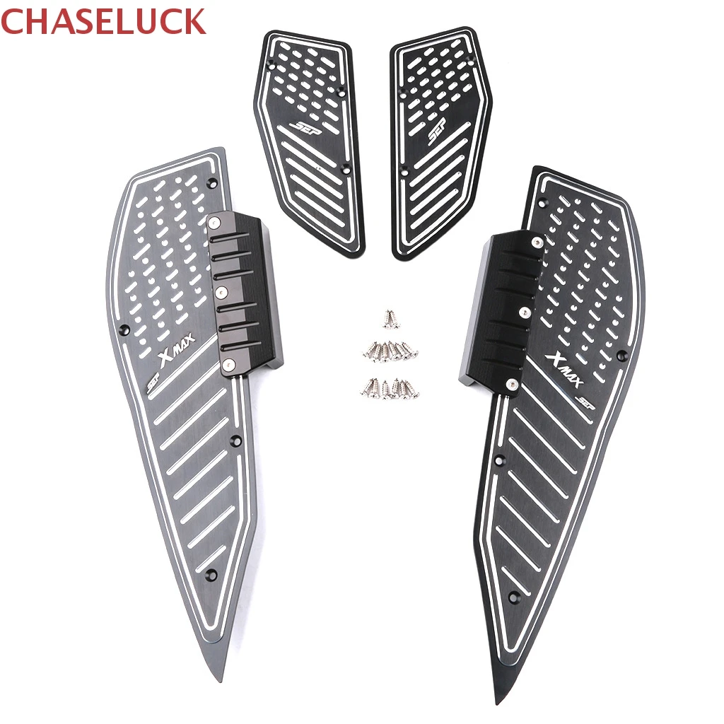 

For Yamaha Xmax250 Xmax300 2017-2020 CNC Footrest Pedal Front Rear Footboard Step Foot Rest Plate Pad Xmax 250 300 Scooter Motor