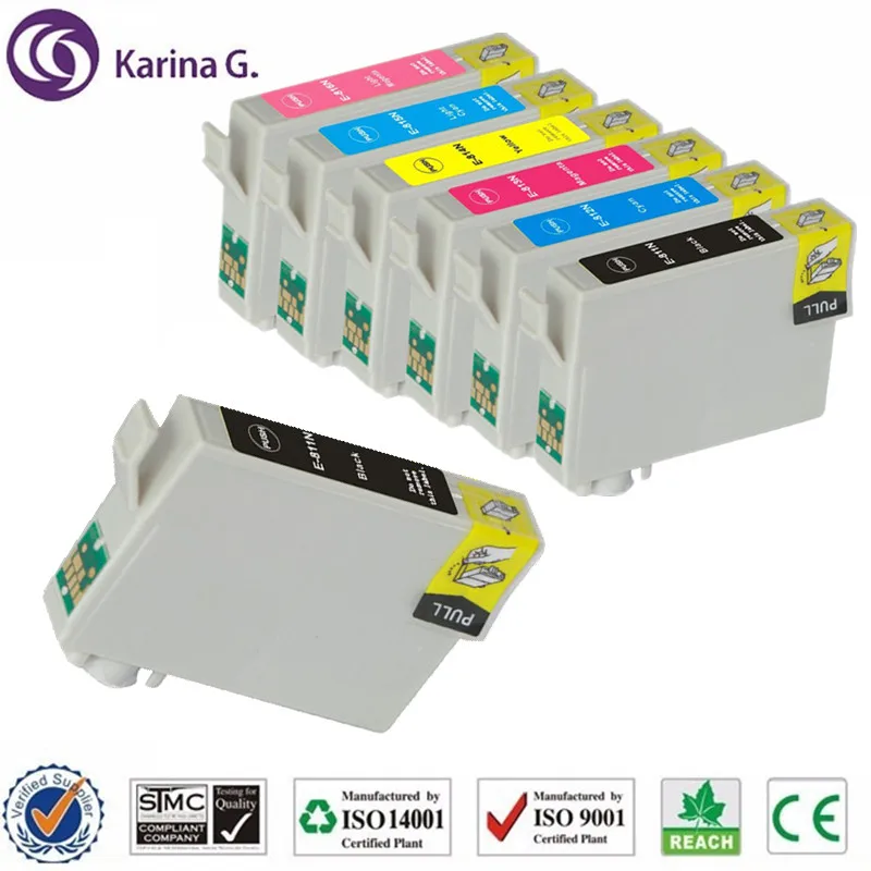 Совместим с чернильными картриджами T0811N T0811 подходит для Epson T50 R290 R295 R390 RX590 RX610 RX615