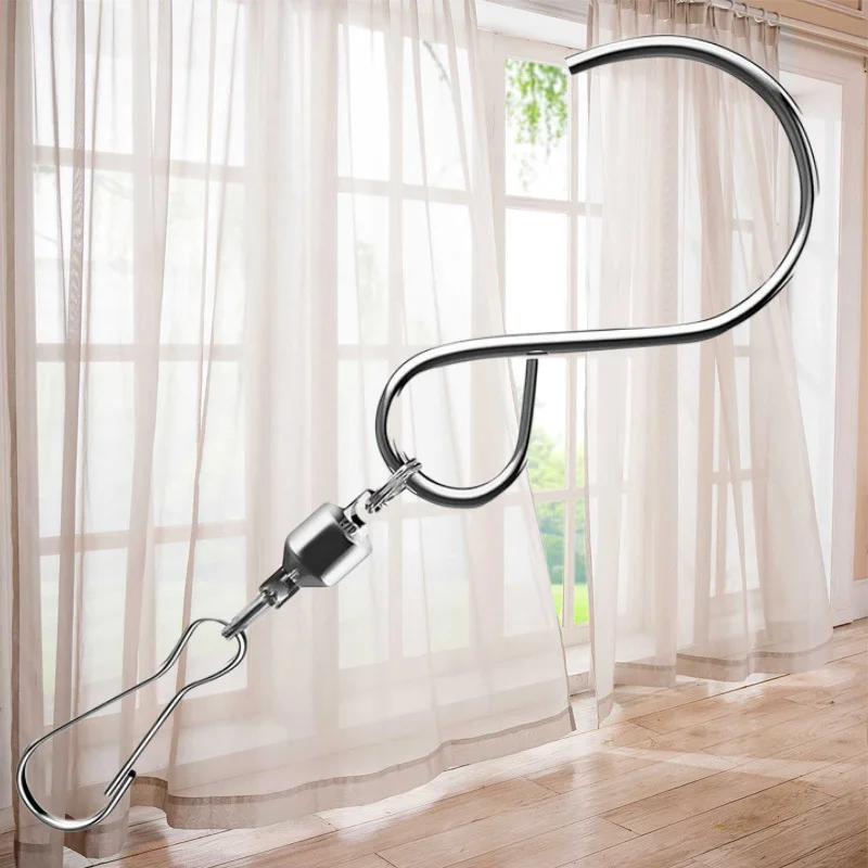 

12PCS Stainless Steel S-Shape Hooks Rotating Wind Chimes Hanging Bearing Hook Flower Basket Home Garden Decoration Accessories