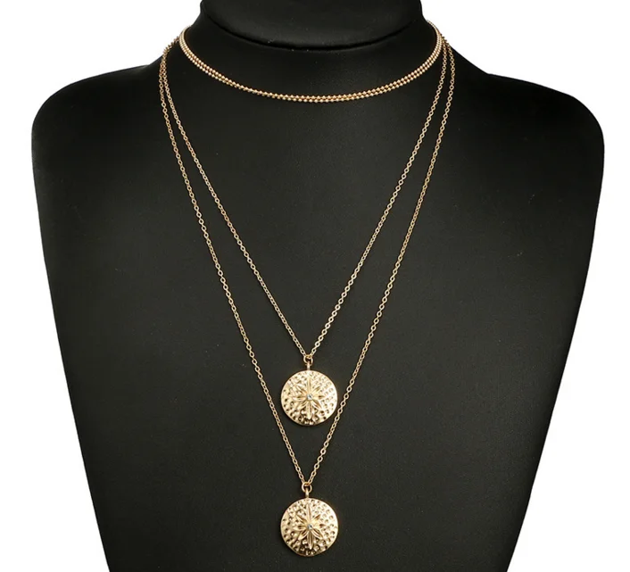 Богемные звезды бусины круглая подвеска-кристалл на цепочке золотое ожерелье