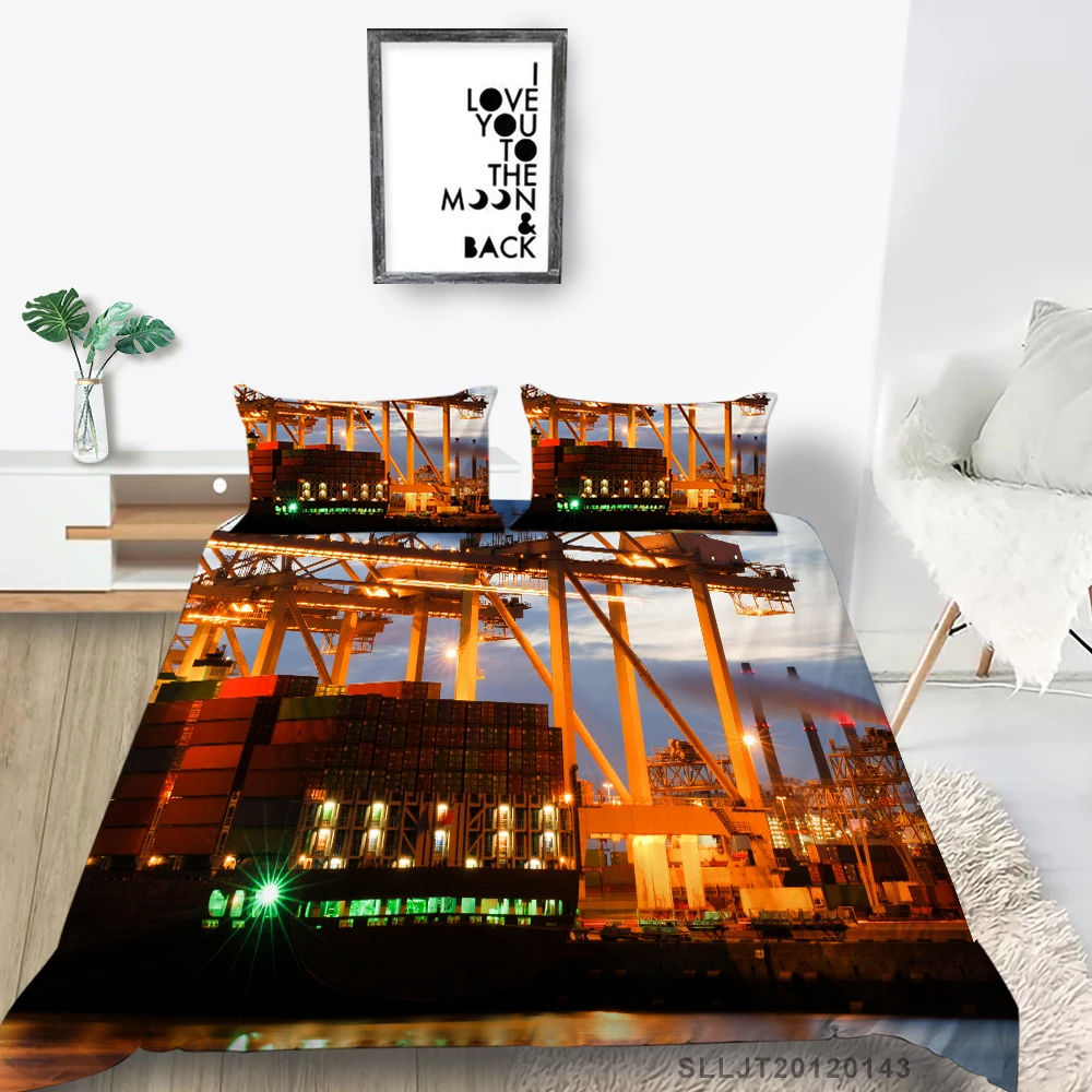 

Construction Site Bedding Set Queen Creative Light Duvet Cover Set Full Twin Single Double King Size Bed Set Fashion