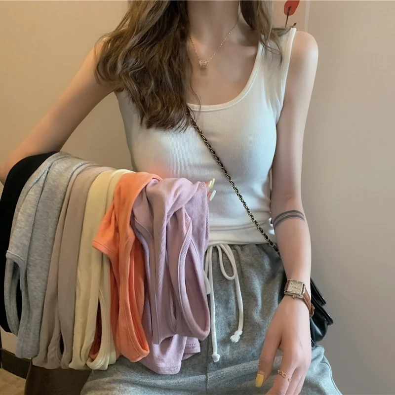 

Белый спортивный маленький жилет на бретельках, Женская внутренняя одежда, новинка на осень и зиму, уличный Топ без рукавов для девушек, Жен...