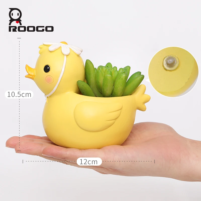 Roogo Succulent Bonsai The Little Lazy Life Animal Shape Polyresin Pots Indoor Desktop Decor Original Design Flower Pot | Дом и сад