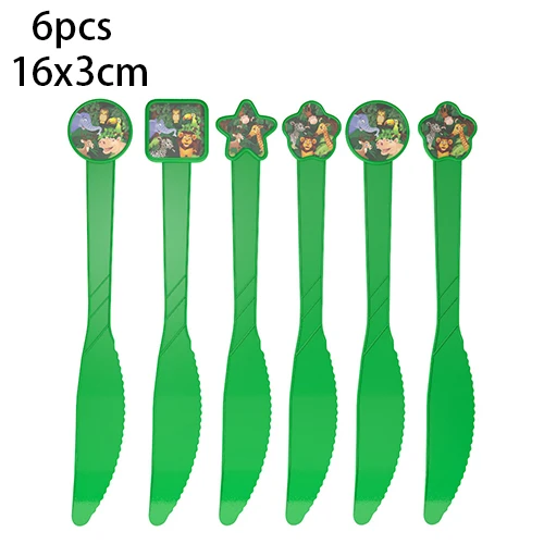 Джунгли День рождения Декорации одноразовые набор столовых приборов чашки
