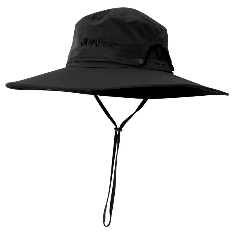 

New Brand Bucket Hat Men Breathable Casual Cap Big Brim Sun Protection Hat Outdoor Hiking Famous Brand Mens Caps Patchwork Dome