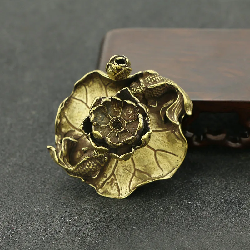 Античная медь искусственная пара рыб лотос маленькие украшения креативная