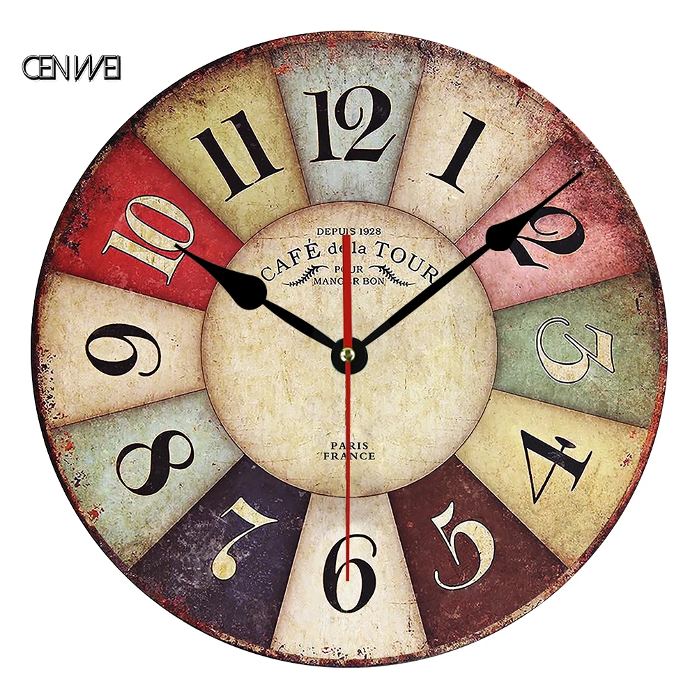 Новое поступление деревянные настенные часы современный винтажный деревенский