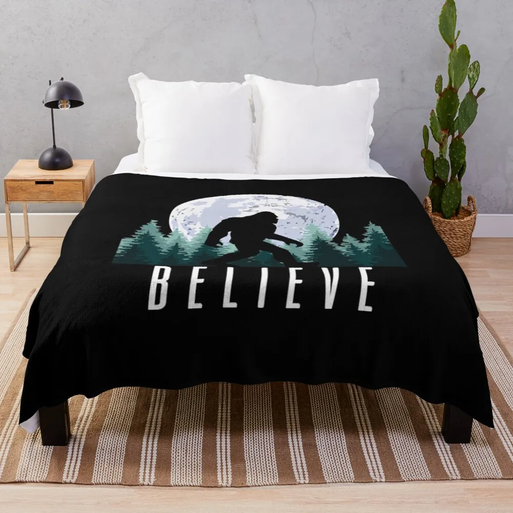 

Bigfoot Believe Sasquatch Blanket Bedding Sherpa Fleece Throw Blankets Bed Sofa Cover Child Kids Adults Gift Bedspread