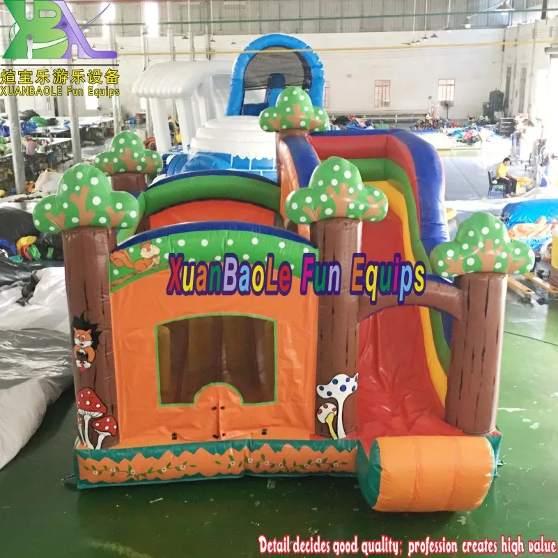 Джунгли дерево замок комбинированный Подгонянный 5X5m надувная горка игровая