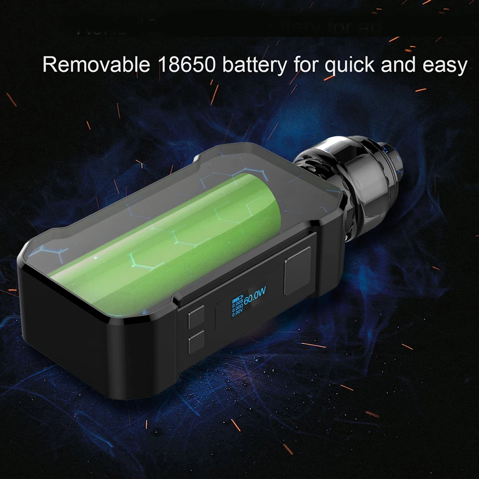 Оригинальный Curdo Hally TC Vape комплект с 0 96 дюймовым экраном 60 Вт коробка мод и 4 мл