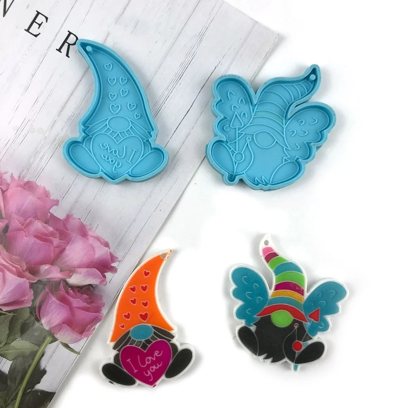 

Easter Gnome Keychain Epoxy Resin Mold Keyring Pendant Silicone Mould DIY Crafts Jewelry Casting Tools
