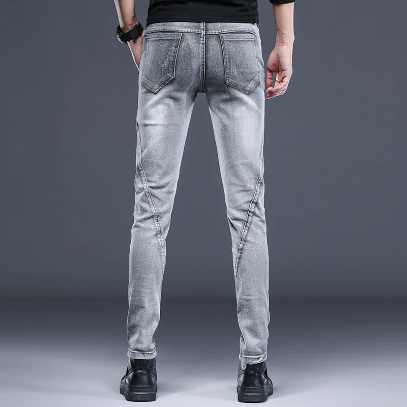 Batmo 2021 new arrival high quality casual slim elastic black jeans men ,men's pencil pants ,skinny jeans men 2108 slim fit jeans