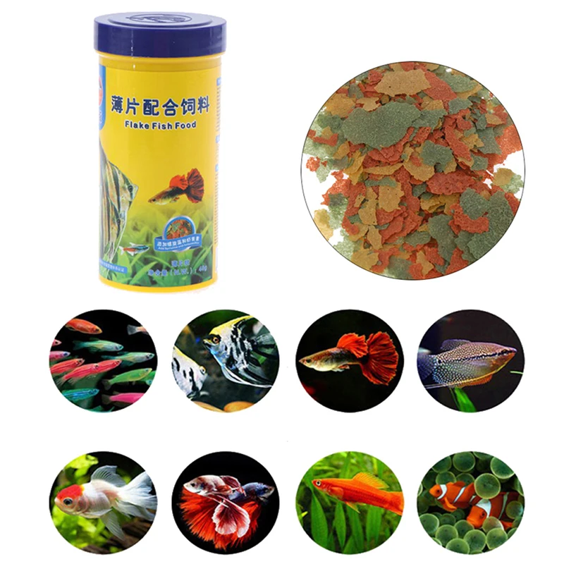 

250ml Aquarium Fish Food Tetra Flakes For Fish Marine Ornamental Fish Small Goldfish Koi Feeding Food 50g/Pack