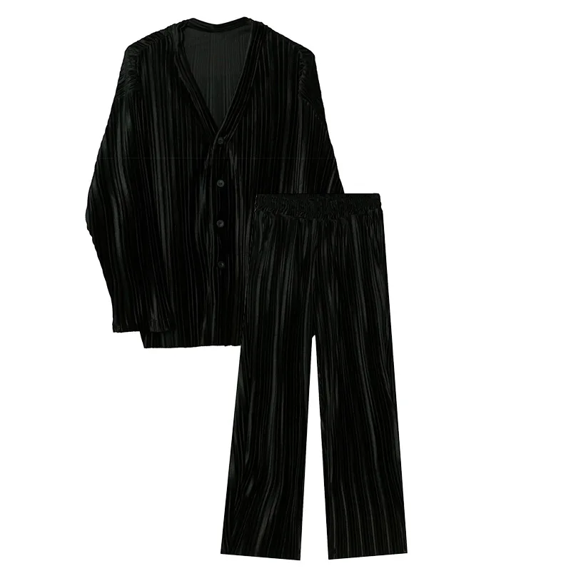 

Aolamegs Korean Style Men's Sets Solid Shirts & Pants Suits Male Retro Fashion All-match Men Clothing Casual Harajuku Streetwear