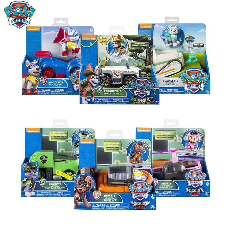 

Genuine Paw Patrol Toy Set Toy Car Dog Apollo Everest Ryder Tracker Skye Scroll Action Figure Anime Model Toys For Children Gift