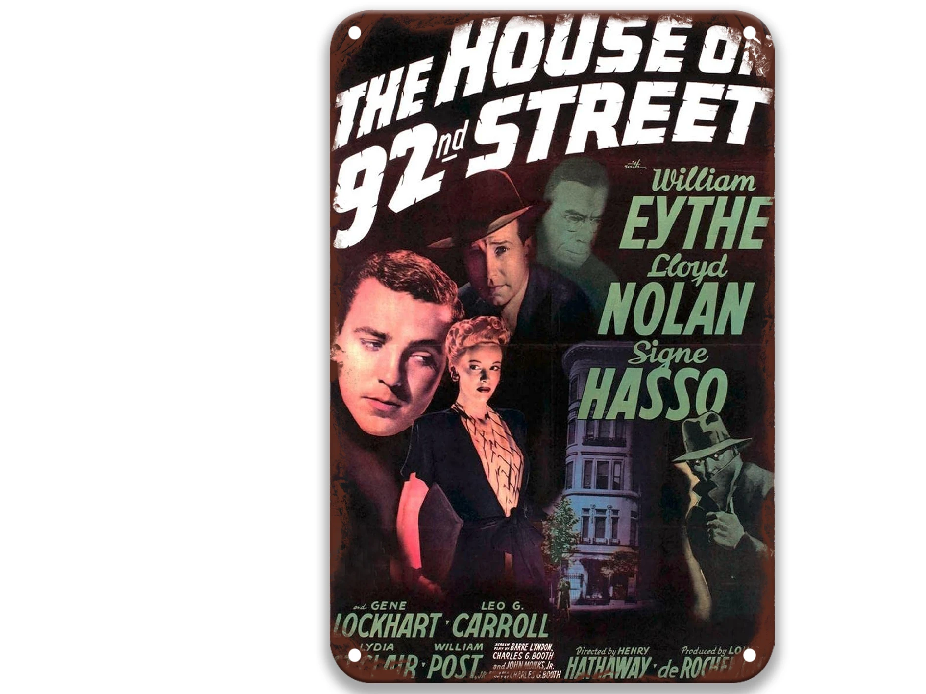 

The House on 92nd Street (1945) Post-modern Tin Signs Movies American Style Retro Decor for Room Decor 8x12 Inches