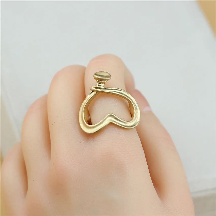 Anslow Fashion Jewelry New Gold Plated Creative Design Heart Charms Women Men Wedding Ring Couple Love Promise Gift LOW0085AR | Украшения и