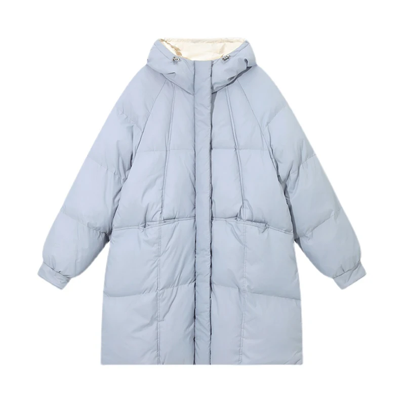 Женское пальто с капюшоном длинные парка оверсайз цветная мягкая куртка средней