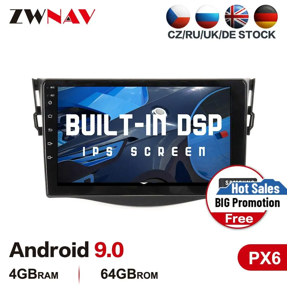 DSP IPS экран Android 9 0 автомобильный мультимедийный плеер для TOYOTA RAV4 2006-2012 GPS navi Радио