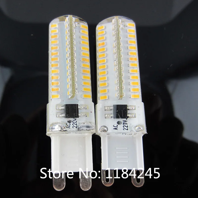 

Super bright white warm white/cold white 360degree 220V 240V 110V 120V 104 smd 3014 silicone crystal g9 led 9w bulb