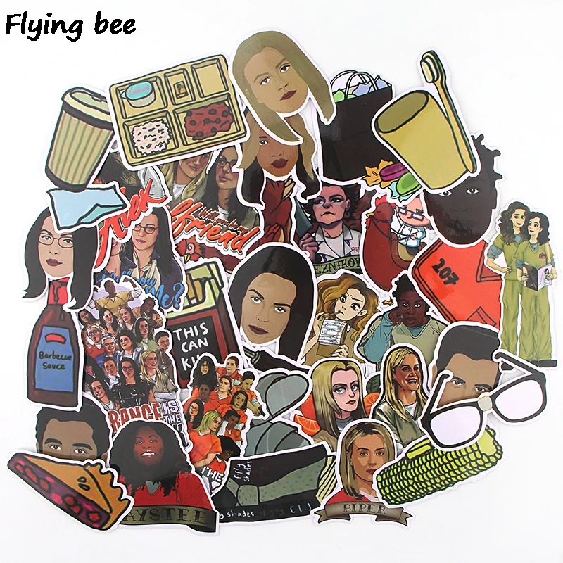 Flyingbee 35 шт. Стикеры для тюремных девушек модные ПВХ сделай сам чемодан ноутбук