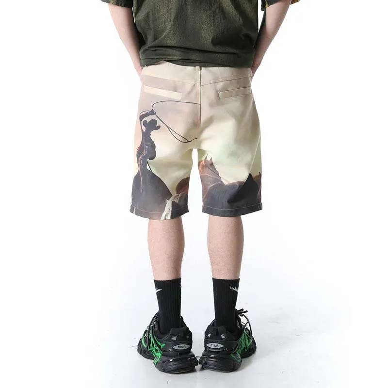 UNCLEDONJM мужские шорты с рисунком летние хлопковые Модные брендовые дышащие kanye