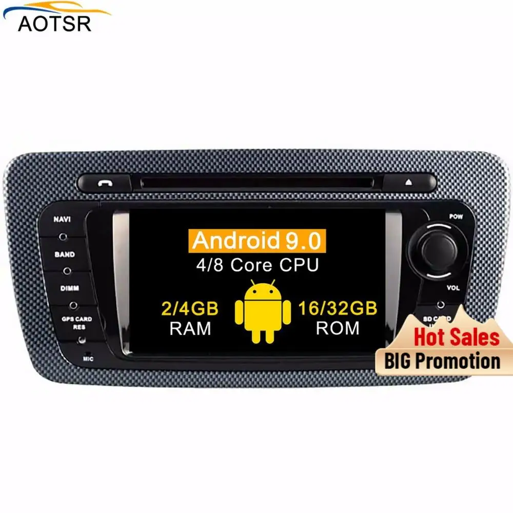 Автомагнитола с DVD плеером Android 9 0 для Seat Ibiza 6j 2009 2010 2012 2013 GPS навигация 2 Din экран