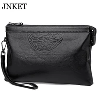 jnket new pu leather mens clutch handbag zipper clutch long wallet business bag large capacity clutch bag detachable wristlet