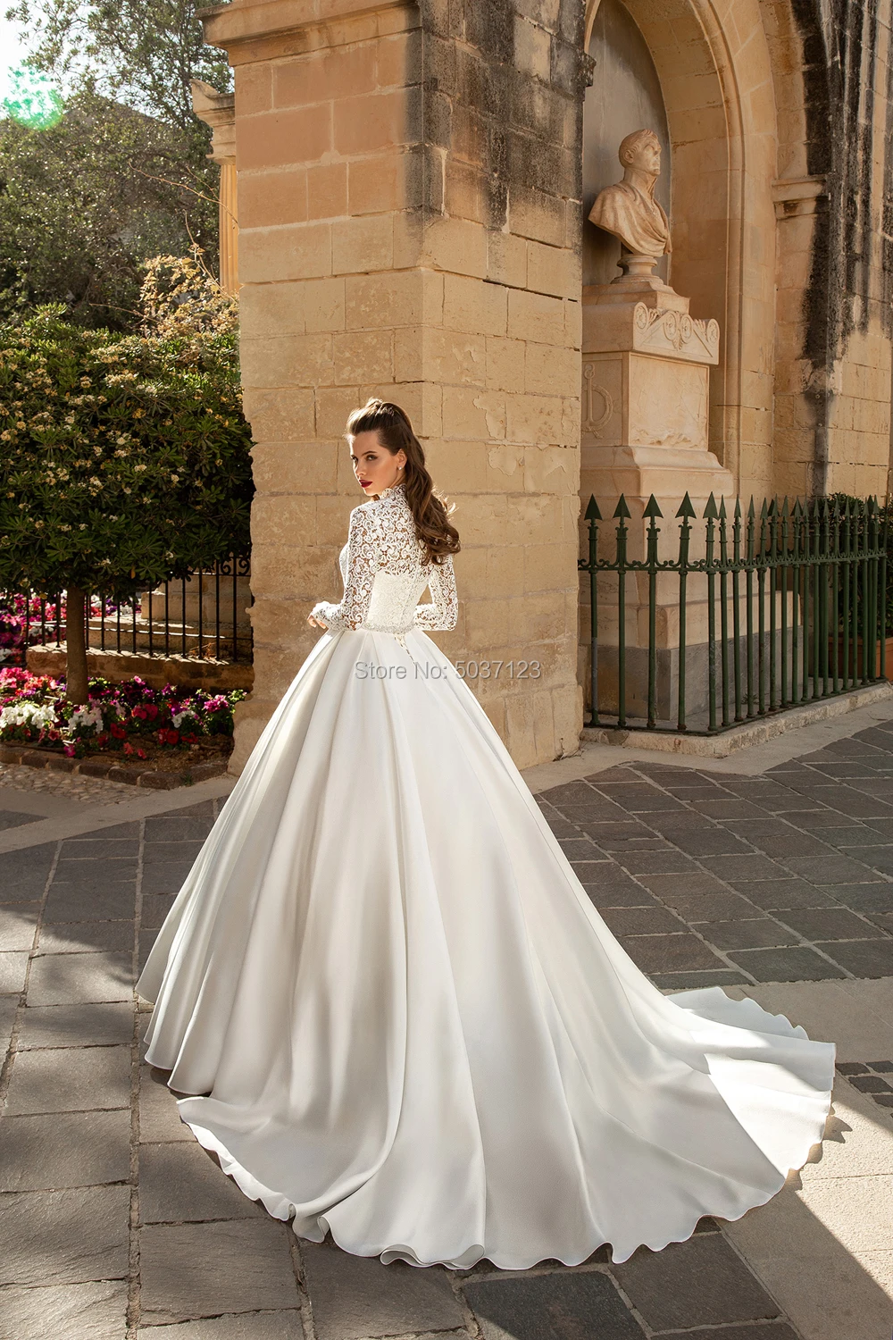 Vestido De Noiva с кружевными аппликациями трапециевидной формы Свадебные платья