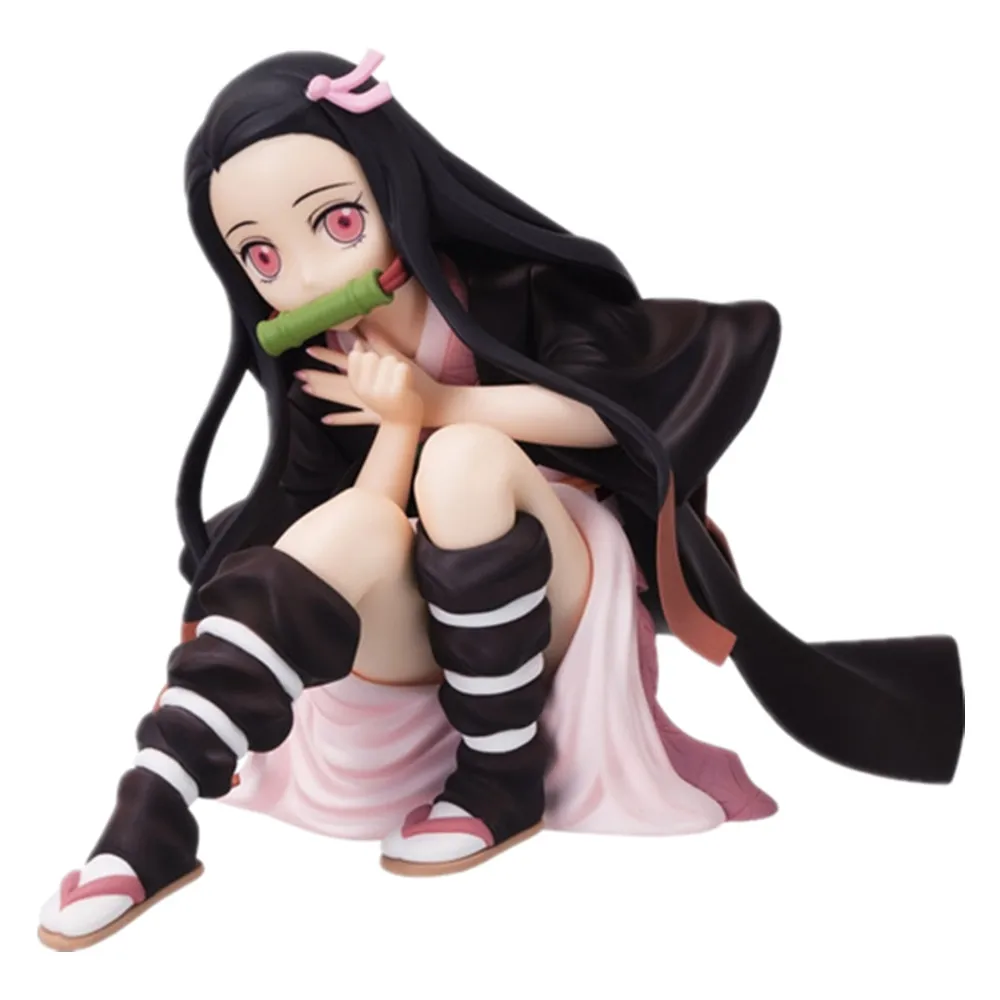 Черный Фигурка убийцы демона Tanjirou Nezuko ichiban KUJI ПВХ фигурка игрушки Аниме Kimetsu no Yaiba фигурки модель игрушки - Цвет: Черный