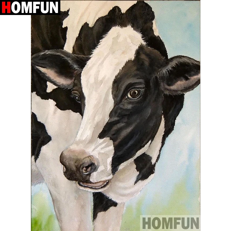 

Алмазная живопись HOMFUN A30146, алмазная вышивка «Корова, животное», полная выкладка, круглые, квадратные, для домашнего декора, «сделай сам»