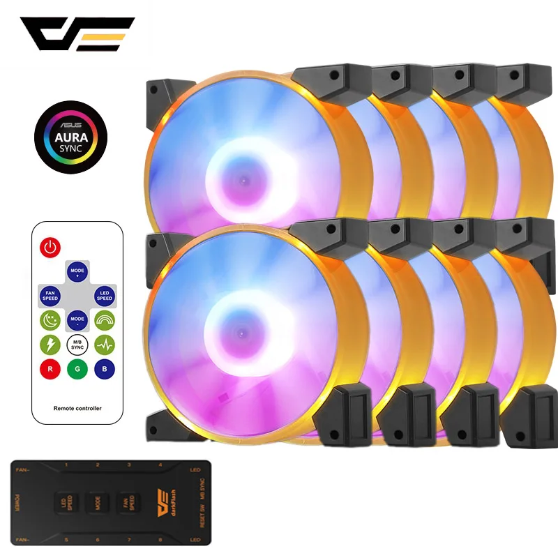 Чехол darkFlash C7 для ПК вентилятор 120 мм Aura Sync 5 В 3Pin RGB светодиодный с дистанционной