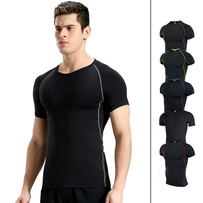 

Men's Running T-Shirts Quick Dry Sport Short Sleeve Fitness Gym Running Shirts Soccer Shirts Men's Jersey Tights Sportswear