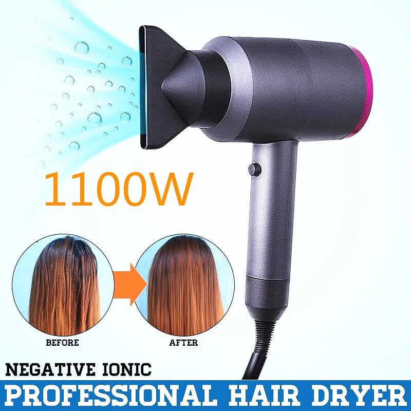 

Hair Dryer Negative Ion Professional Salon Ionic Blow Dryer with Diffuser & Concentrator Ceramic Powerful Fast Drying Hairdryers