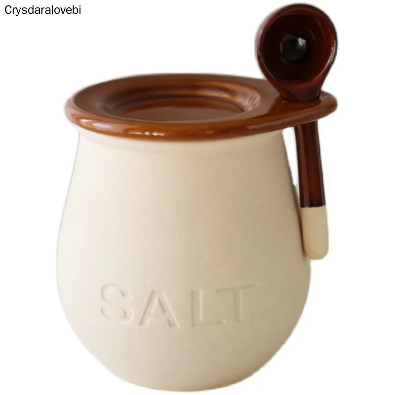 

Ceramic Spice Jar Salt Sugar Cans Seasoning Container Condiment Organizer Spice Container Large Capacity Kitchen Tools