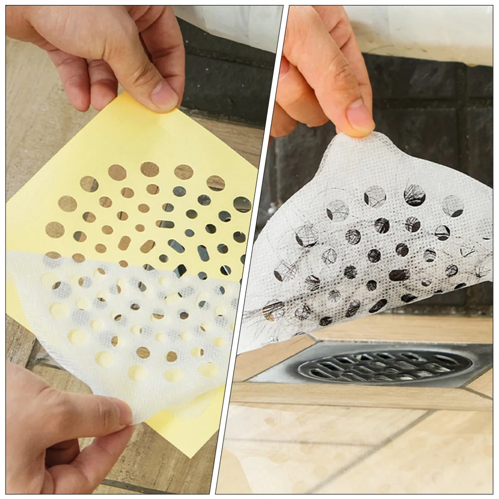 

2 Bags of Hair Filtering Stickers Disposable Anti-hair Floor Drain Stickers